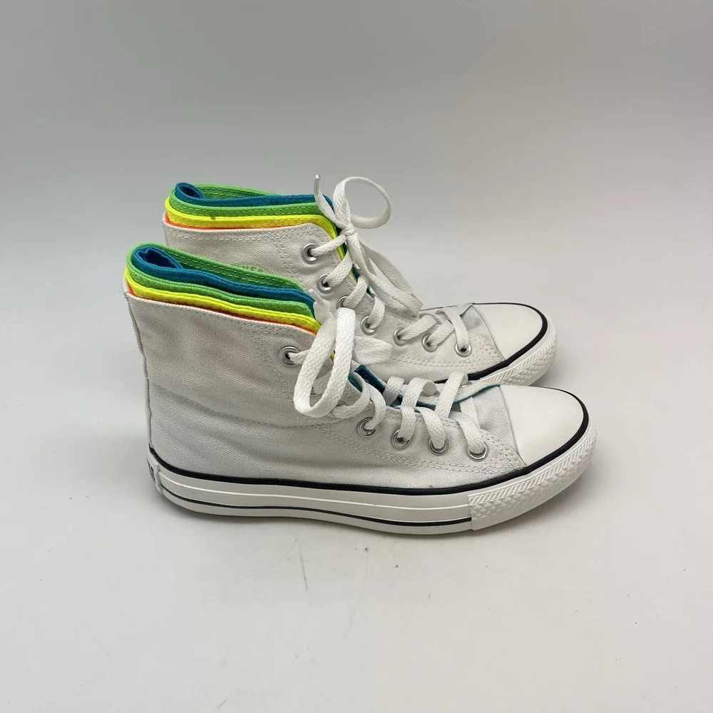Converse Chuck Taylor Sneakers Womens 6 Quad Fold‎ Hi White Causal Shoes 137560C